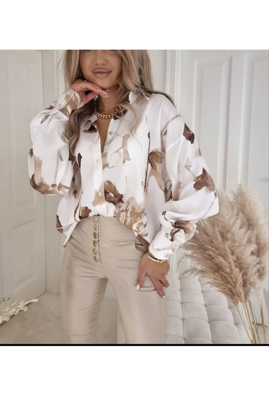 Chemise imprimé blanc
