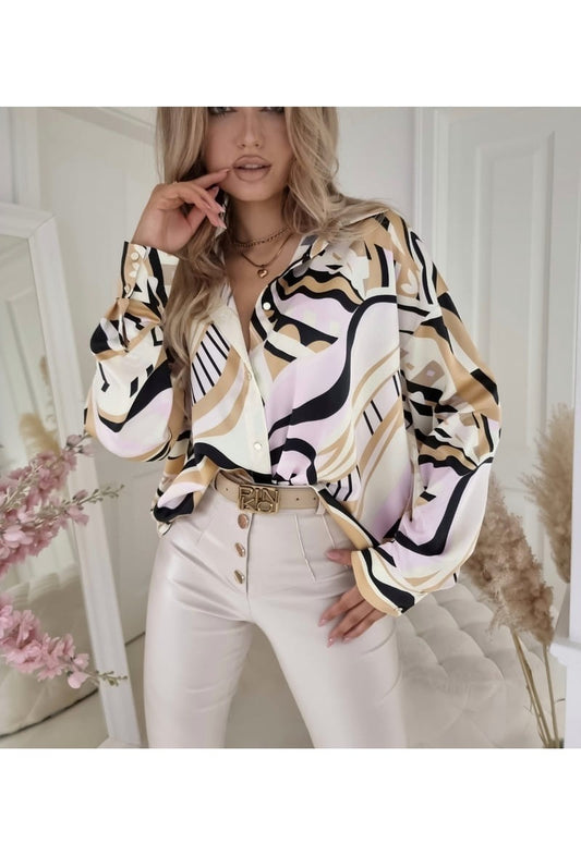 Chemise satiné beige