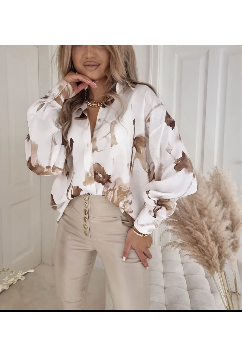 Chemise imprimé blanc