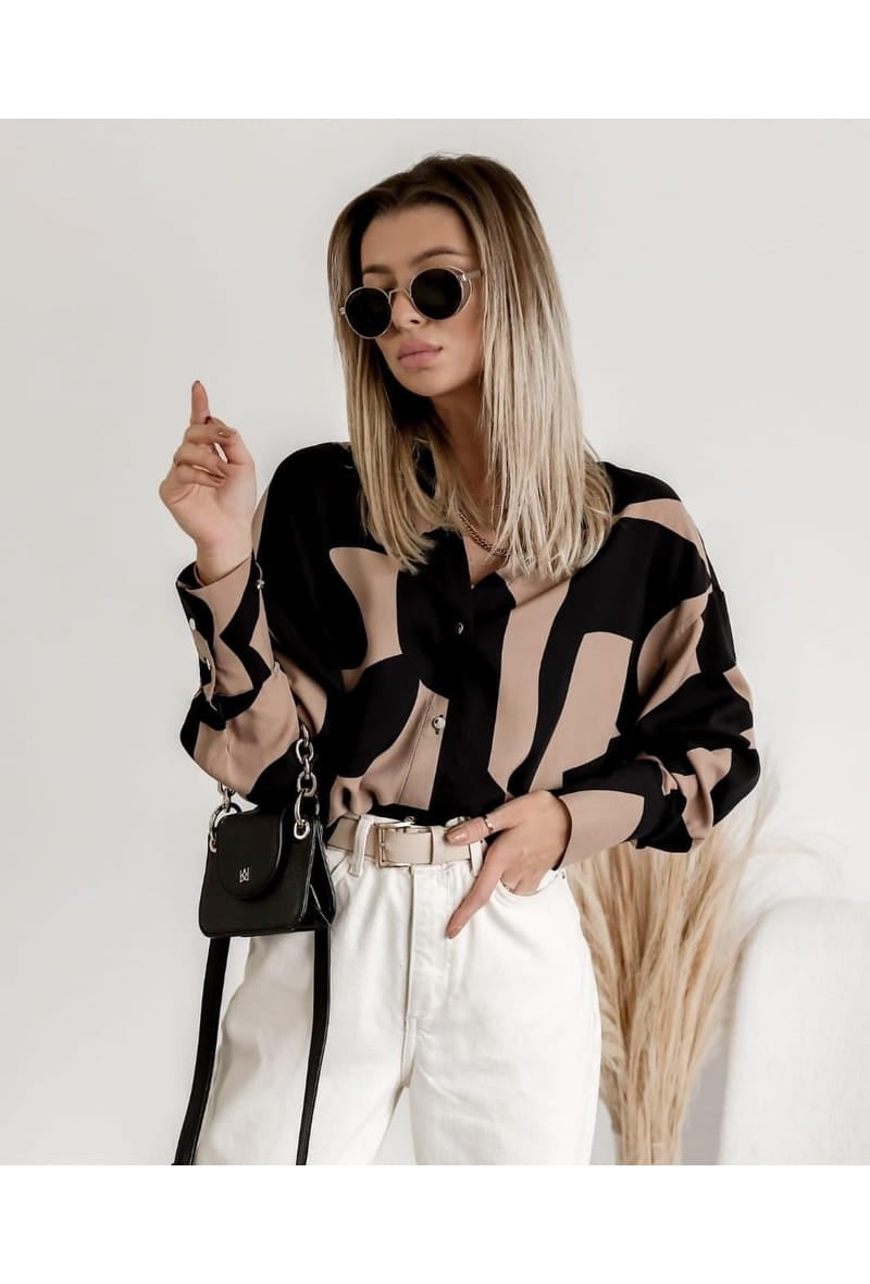 Chemise imprimée noir