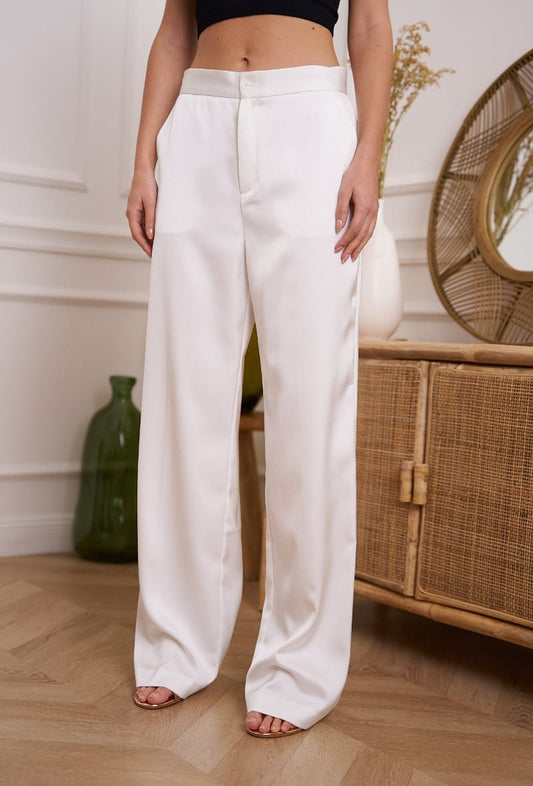 Pantalon satinée  blanc
